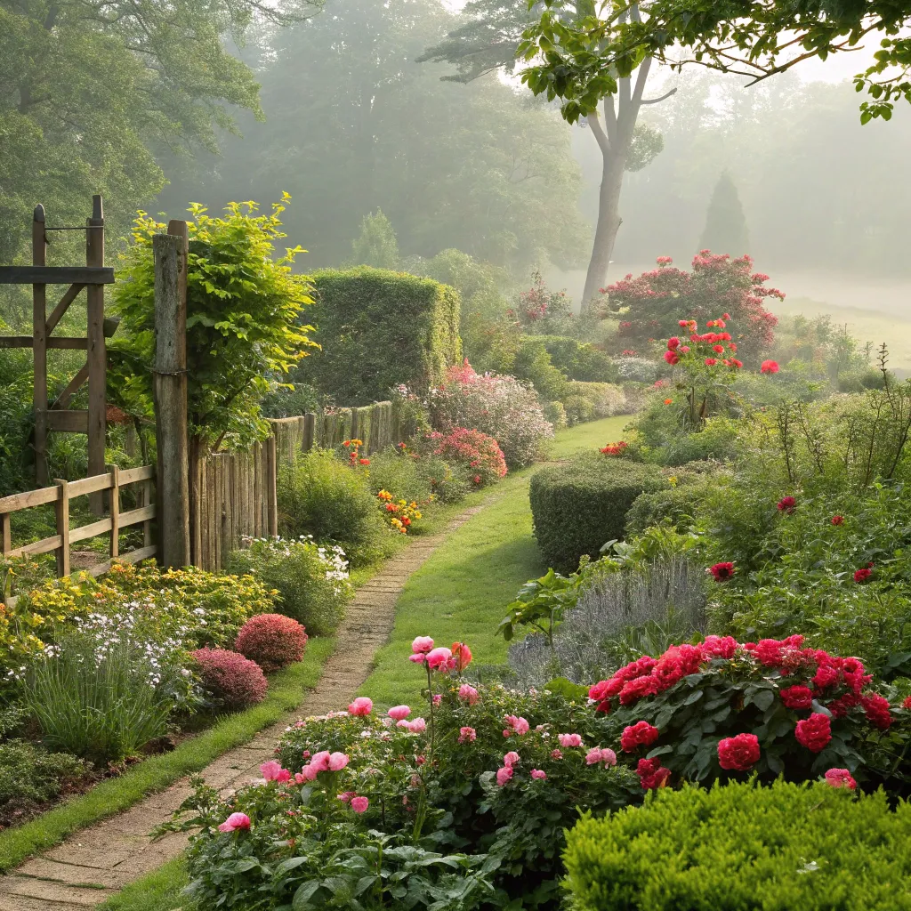A beautiful garden with a variety of plants