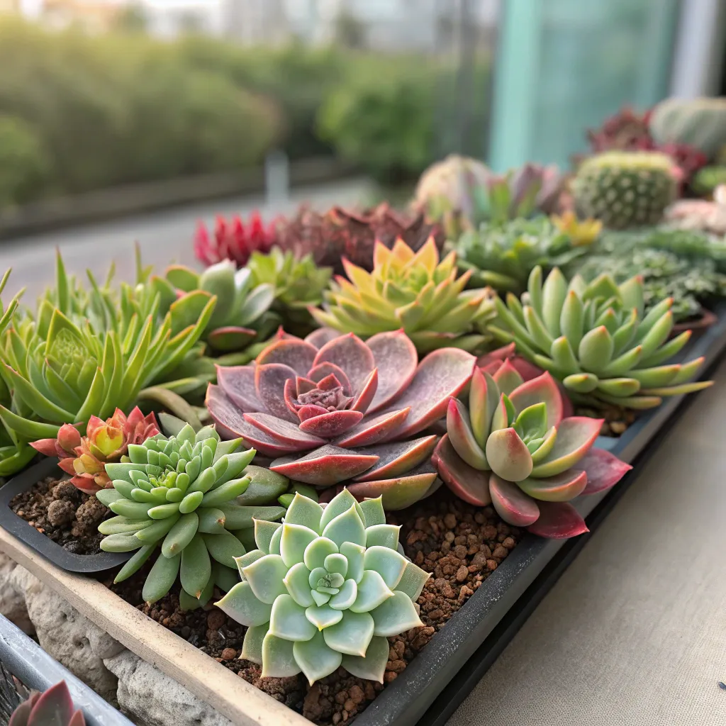 A variety of succulents